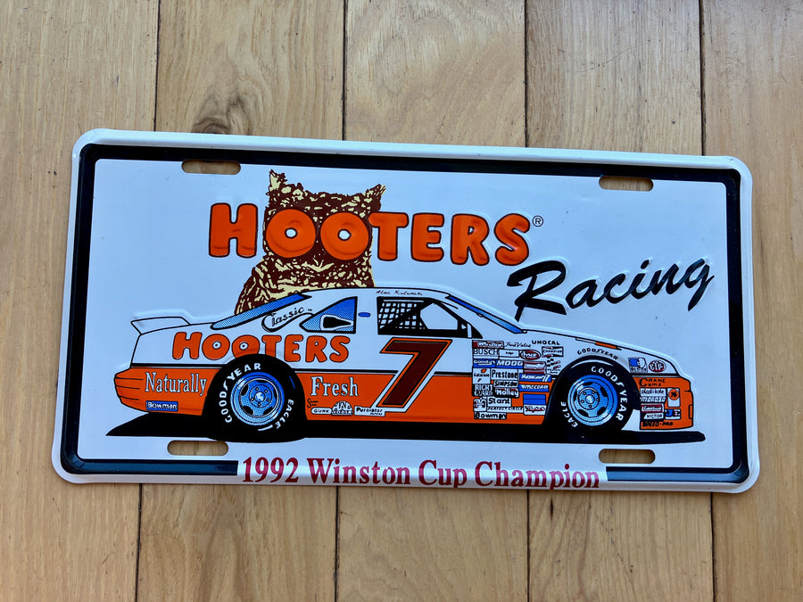 Hooters 1992 Winston Cup Champion Booster License Plate