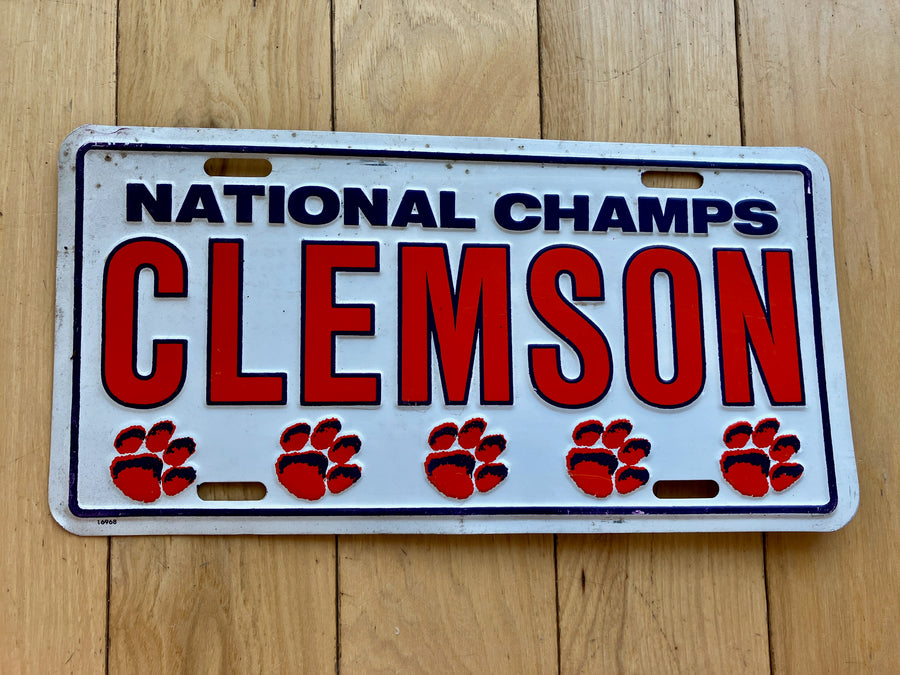 National Champs Clemson Booster License Plate