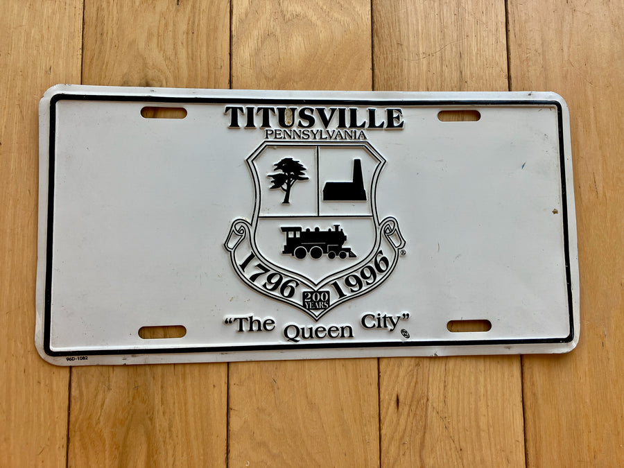Titusville Pennsylvania Booster License Plate