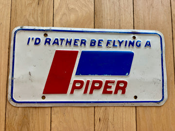 I'd Rather Be Flying A Piper Booster License Plate