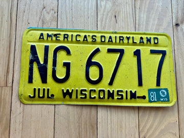 1981 Wisconsin License Plate