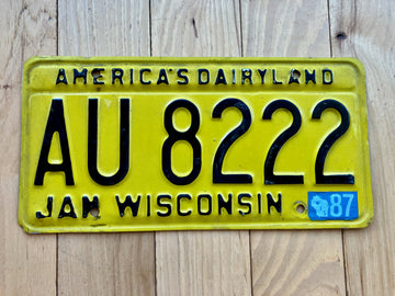 1987 Wisconsin License Plate