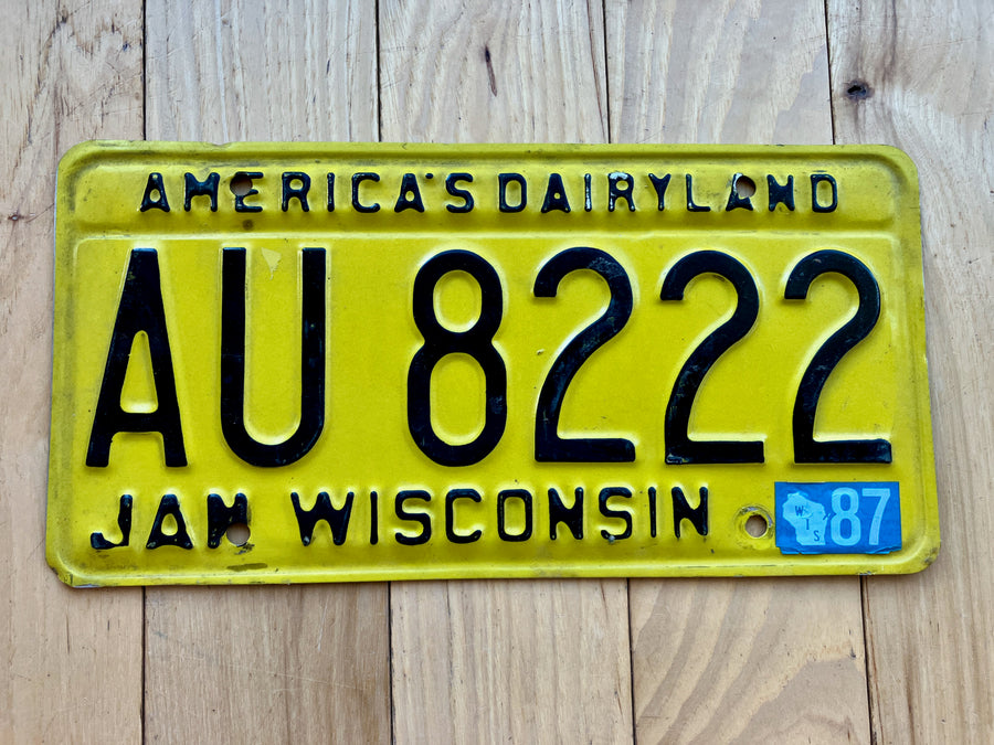 1987 Wisconsin License Plate