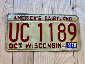 1978 Wisconsin License Plate