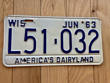 1963 Wisconsin License Plate