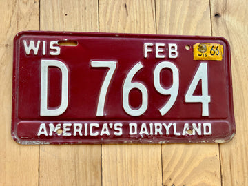 1966 Wisconsin License Plate