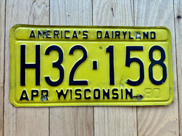 1980 Wisconsin License Plate