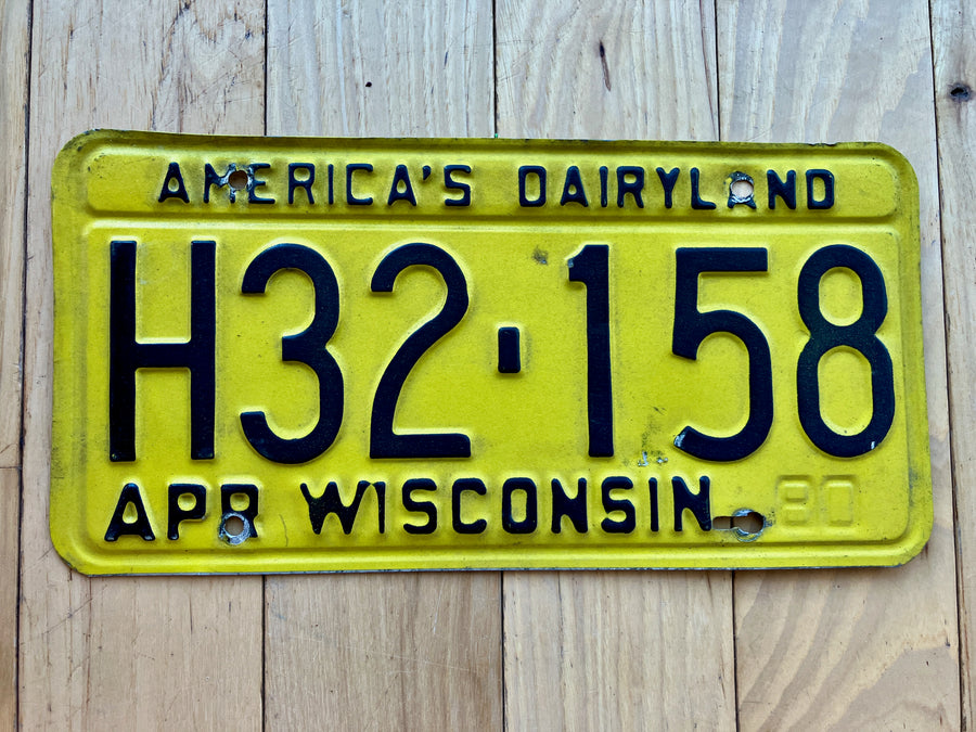 1980 Wisconsin License Plate