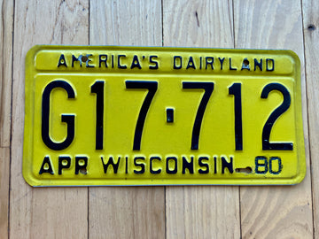 1980 Wisconsin License Plate