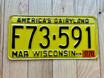 1970 Wisconsin License Plate