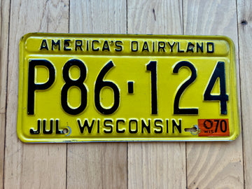 1970 Wisconsin License Plate