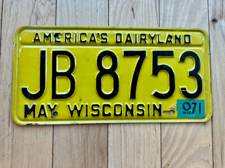 1971 Wisconsin License Plate