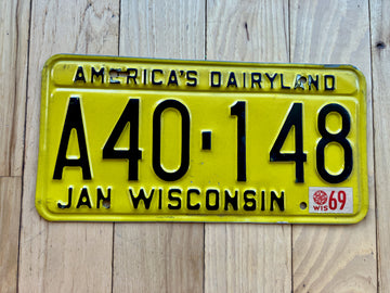1969 Wisconsin License Plate