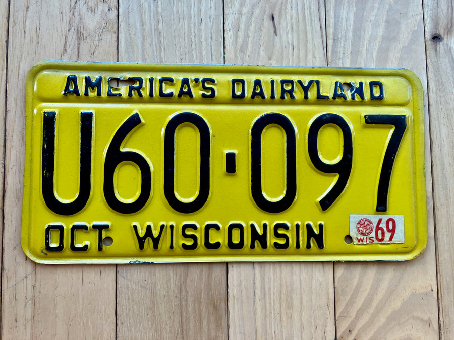 1969 Wisconsin License Plate