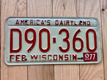 1977 Wisconsin License Plate