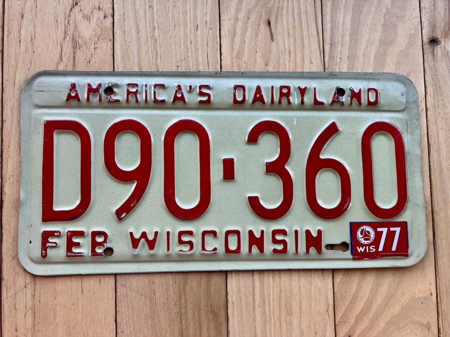 1977 Wisconsin License Plate