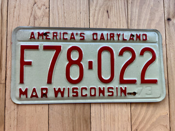 1973 Wisconsin License Plate