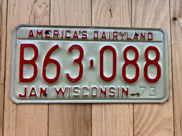 1973 Wisconsin License Plate