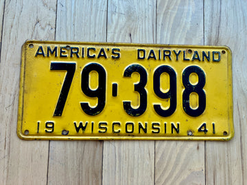 1941 Wisconsin License Plate