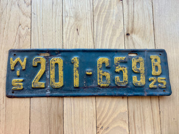 1925 Wisconsin License Plate