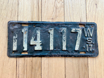 1917 Wisconsin License Plate