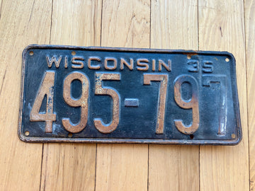 1935 Wisconsin License Plate