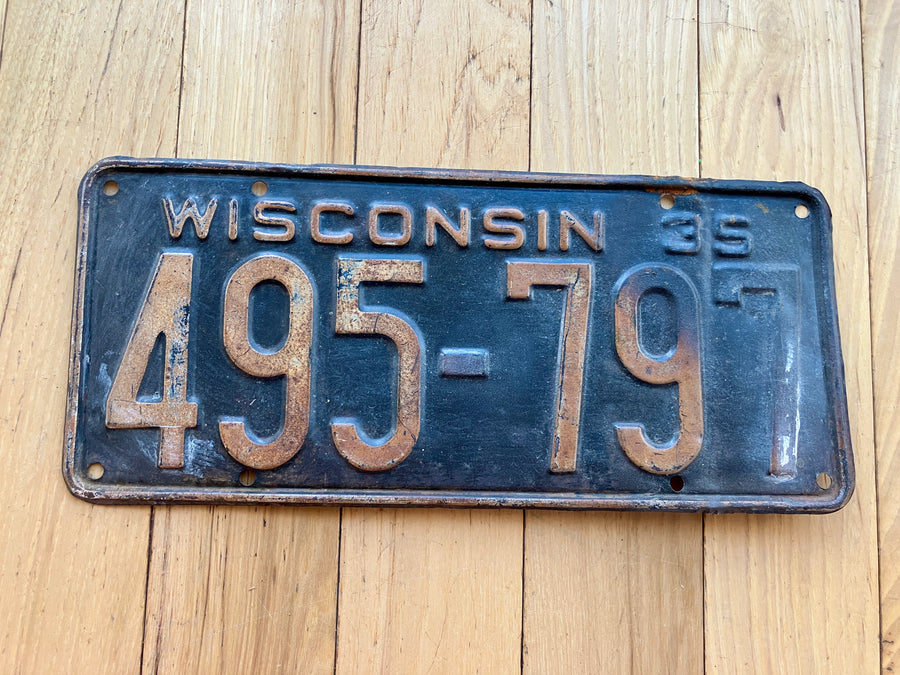1935 Wisconsin License Plate