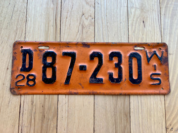 1928 Wisconsin License Plate