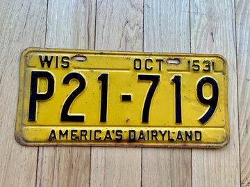 1953 Wisconsin License Plate