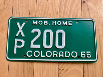 1966 Colorado Mobile Home License Plate