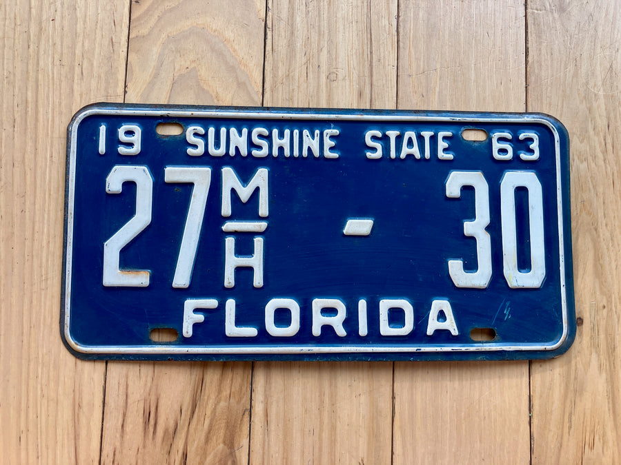 1963 Florida Mobile Home License Plate