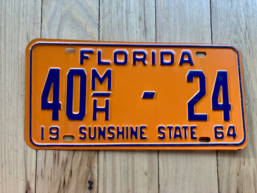 1964 Florida Mobile Home License Plate
