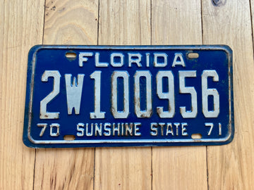 1970 1971 Florida License Plate