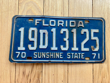 1970 1971 Florida License Plate