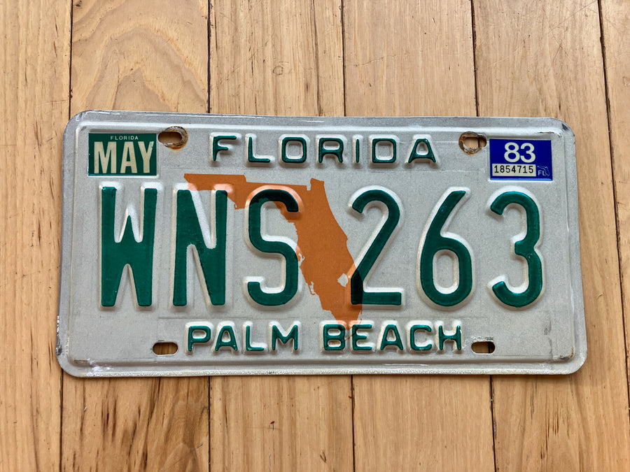 1983 Florida Palm Beach License Plate