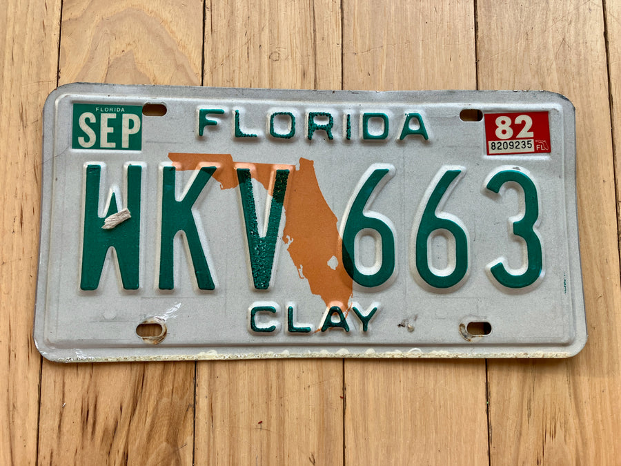 1982 Florida Clay License Plate