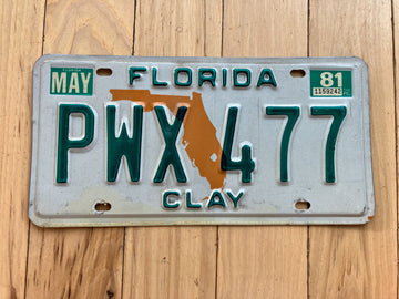 1981 Florida Clay License Plate