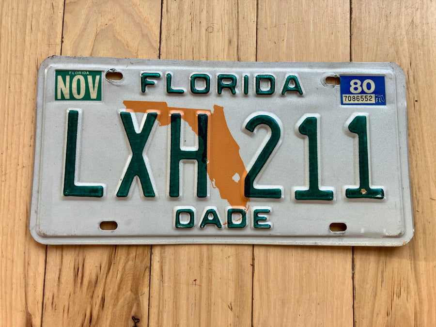 1980 Florida Dade License Plate