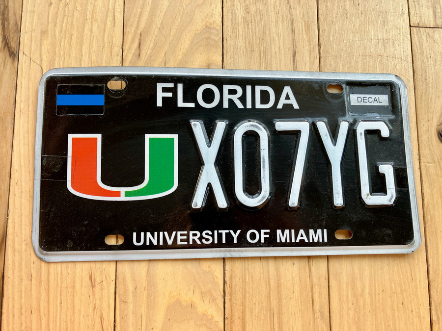 2020 University of Miami Florida License Plate