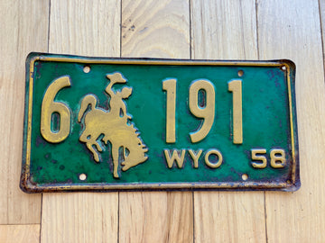 1958 Wyoming License Plate