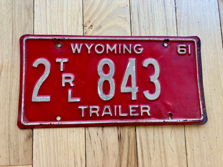 1961 Wyoming Trailer License Plate