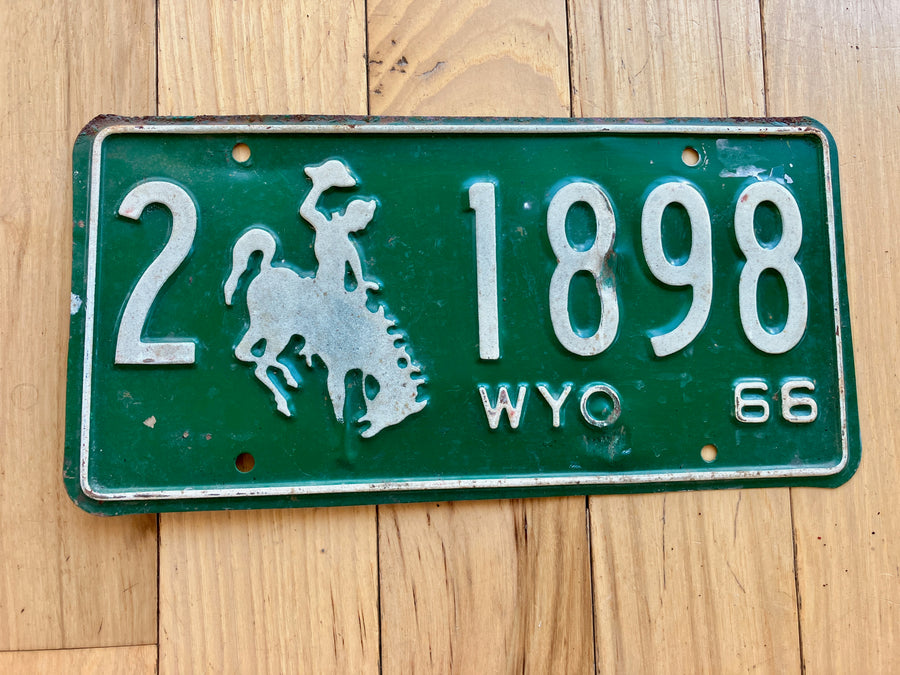 1966 Wyoming License Plate
