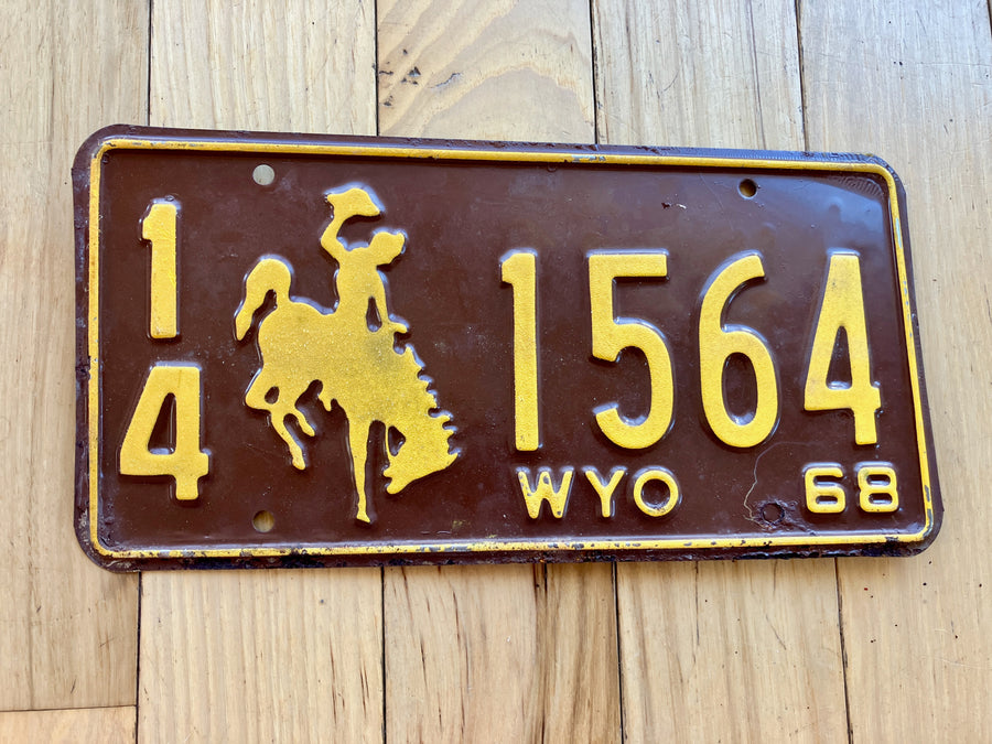 1968 Wyoming License Plate