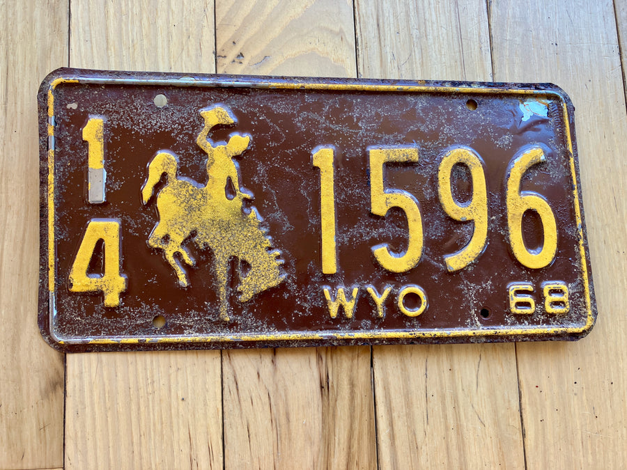 1968 Wyoming License Plate