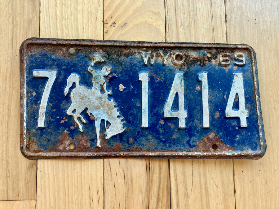 1969 Wyoming License Plate