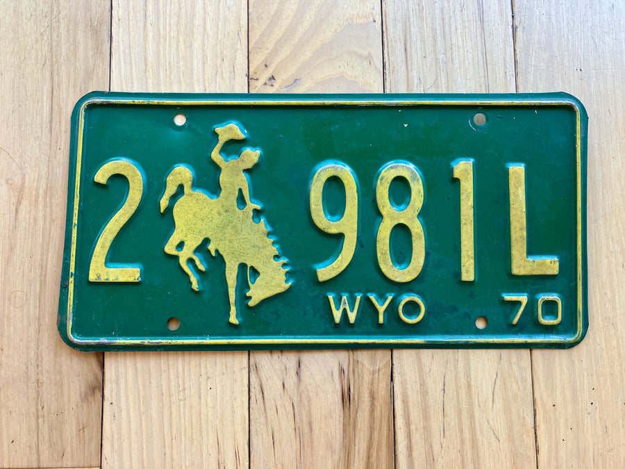 1970 Wyoming License Plate
