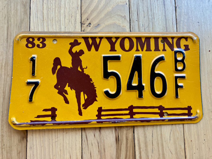 1983 Wyoming License Plate
