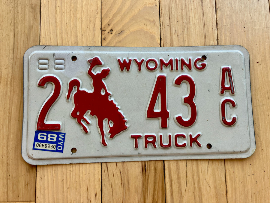 1988 Wyoming Truck License Plate