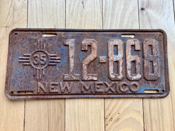 1935 New Mexico License Plate