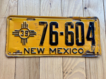 1939 New Mexico License Plate